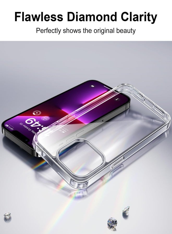 HOOMIL for iPhone 13 Pro Max Case Clear [Anti-Yellowing] Anti-Scratch Transparent Hard Back and Soft Edge [Military Grade Drop Protection] Shockproof Phone Cover - Crystal Clear - Image 2