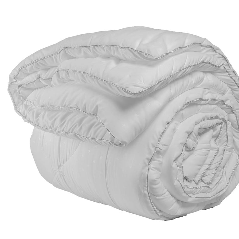 SPREAD SPAIN SPREAD SPAIN Microfiber 200 GSM Star AC Summer Quilt Ultra Soft Cosy Comfort for All Seasons Lightweight Breathable QuiltComforter White Double 90x108 Inches  - Image 1