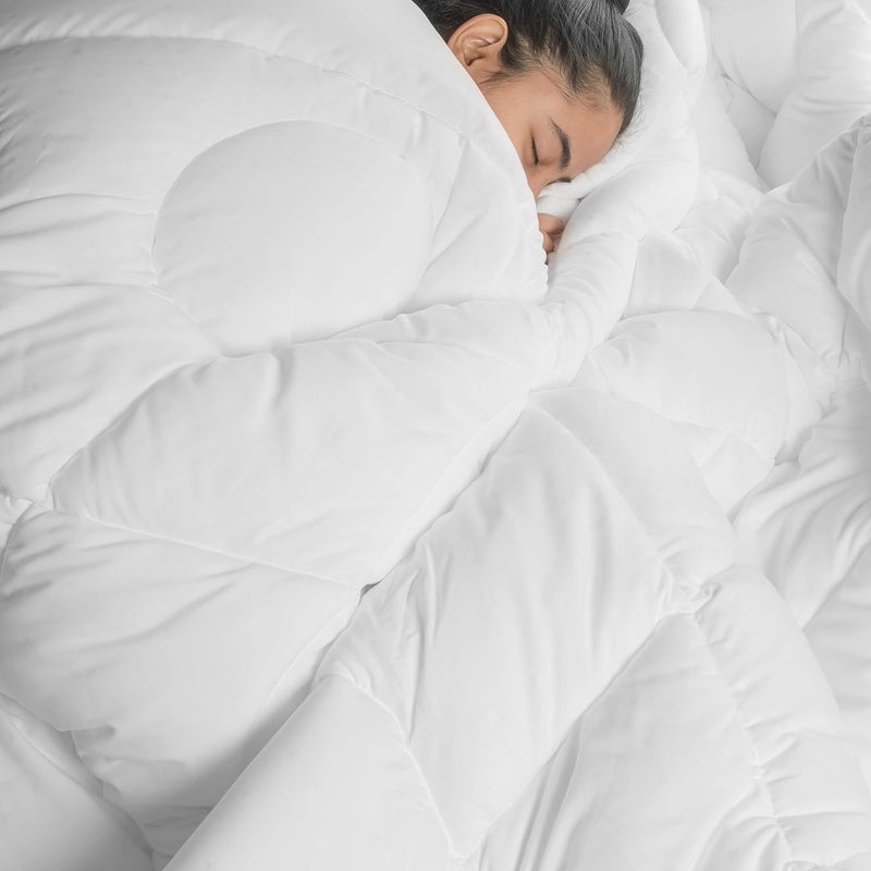 SPREAD SPAIN SPREAD SPAIN Microfiber 200 GSM Star AC Summer Quilt Ultra Soft Cosy Comfort for All Seasons Lightweight Breathable QuiltComforter White Double 90x108 Inches  - Image 5