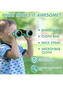 Kid Binoculars Shock Proof Toy Binoculars Set - Bird Watching - Educational Learning - Presents for Kids - Children Gifts - Boys and Girls - Outdoor Play - Hunting - Hiking - Camping Gear（Green） - pzsku/Z47267034589C73460C77Z/45/_/1687685358/2b03864d-c449-4899-9096-90f20041e6f2