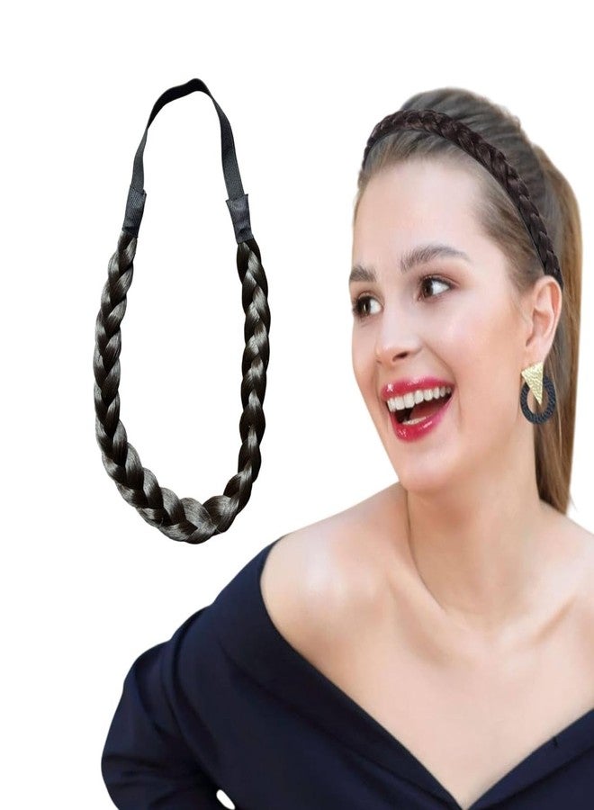 إكسسوارات إيكلات: طوق رأس مضفر، شعر صناعي، قطعة شعر مضفرة قابلة للتمدد، إكسسوار شعر عصري، عبوة من قطعة واحدة (بني طبيعي، مقاس عالمي) - Image 5