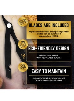 GUTCHE Men's razor, old-fashioned zinc alloy folding razor, can be used for shaving, eyebrow trimming, face trimming, suitable for beauty salons and families  - Image 2