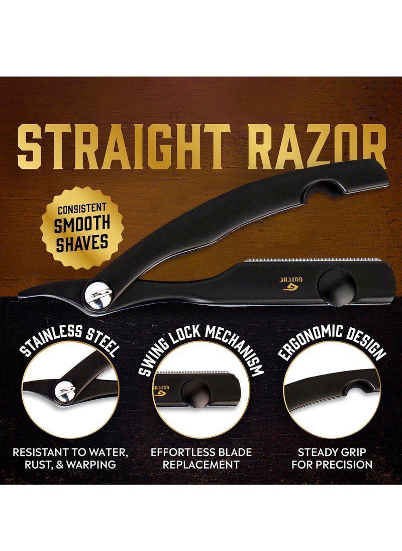 GUTCHE Men's razor, old-fashioned zinc alloy folding razor, can be used for shaving, eyebrow trimming, face trimming, suitable for beauty salons and families  - Image 4