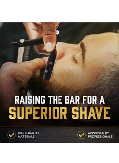 GUTCHE Men's razor, old-fashioned zinc alloy folding razor, can be used for shaving, eyebrow trimming, face trimming, suitable for beauty salons and families  - Image 3