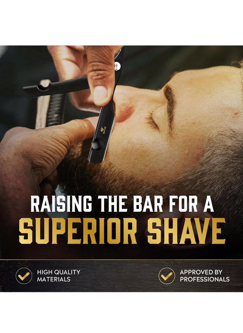 GUTCHE Men's razor, old-fashioned zinc alloy folding razor, can be used for shaving, eyebrow trimming, face trimming, suitable for beauty salons and families  - Image 3