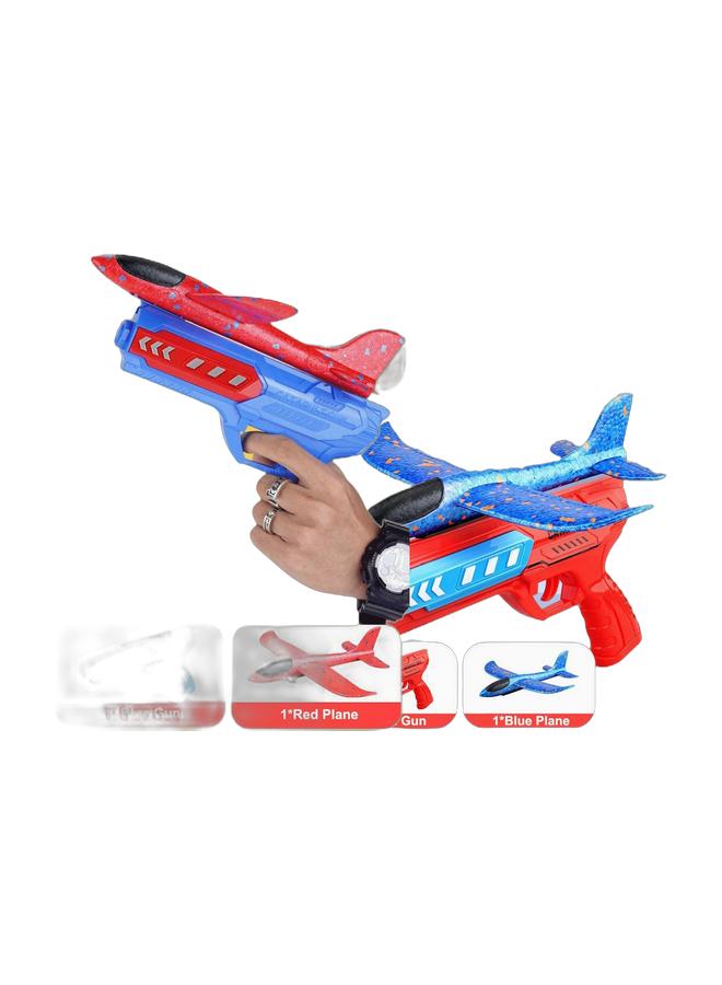 Ejection Aircraft Gun Flash Foam Toss Gyroplane Children's Interactive Outdoor Toys Airplane Foam Launcher One Click Ejection Model with Foam Glider Airplane Toy Set For Kids & Ejection Aircraft Gun Foam Throw Gyroplane Children's Interactive Outdoor Toys Children's Interactive Outdoor Toys Airplane Foam Launcher One Click Ejection Model with Foam Glider Airplane Toy Set For Kids Bundle - Image 1