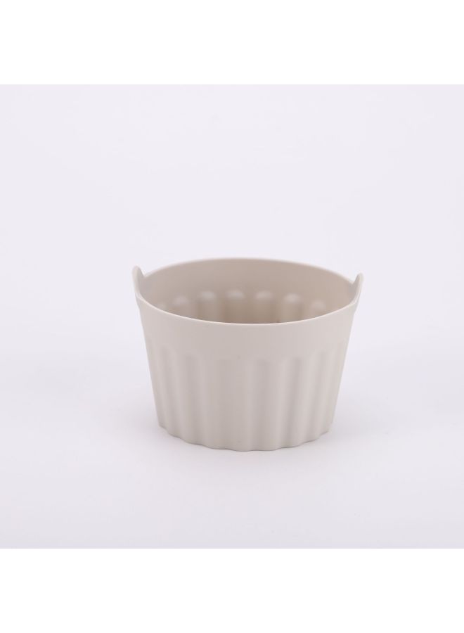 Silicone Cake Baking Mold Air Fryer Silicone Baking Cup Cake Mold Egg Tart Pudding-Specifications:Beige Gray - Image 1