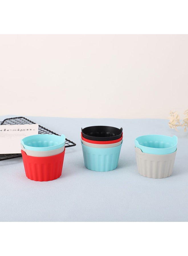 Silicone Cake Baking Mold Air Fryer Silicone Baking Cup Cake Mold Egg Tart Pudding-Specifications:Beige Gray - Image 3