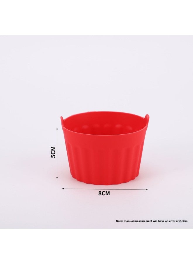 Silicone Cake Baking Mold Air Fryer Silicone Baking Cup Cake Mold Egg Tart Pudding-Specifications:Beige Gray - Image 4