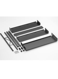 TYCOM Pull Out Spice Rack Organizer For Countertop and Cabinet Standing Shelf Jars Storage Holder Foldable Seasoning Shelf Organizer for Kitchen Storage 2 Layer Black.  - Image 3