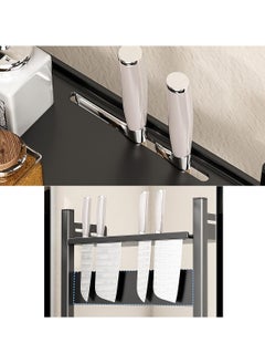 TYCOM Pull Out Spice Rack Organizer For Countertop and Cabinet Standing Shelf Jars Storage Holder Foldable Seasoning Shelf Organizer for Kitchen Storage 2 Layer Black.  - Image 4