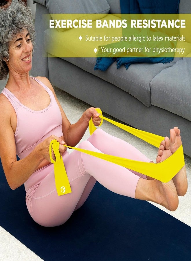 FirstFit Resistance Bands Exercise Elastic Bands Latex Bands for Pilates Yoga Phycial Therapy Rehab Home Gym Workout Fitness (1.5 Meter Yellow) - (10-15 lbs) - Image 4