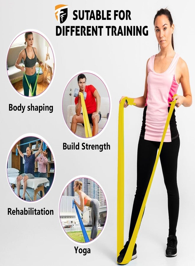 FirstFit Resistance Bands Exercise Elastic Bands Latex Bands for Pilates Yoga Phycial Therapy Rehab Home Gym Workout Fitness (1.5 Meter Yellow) - (10-15 lbs) - Image 5