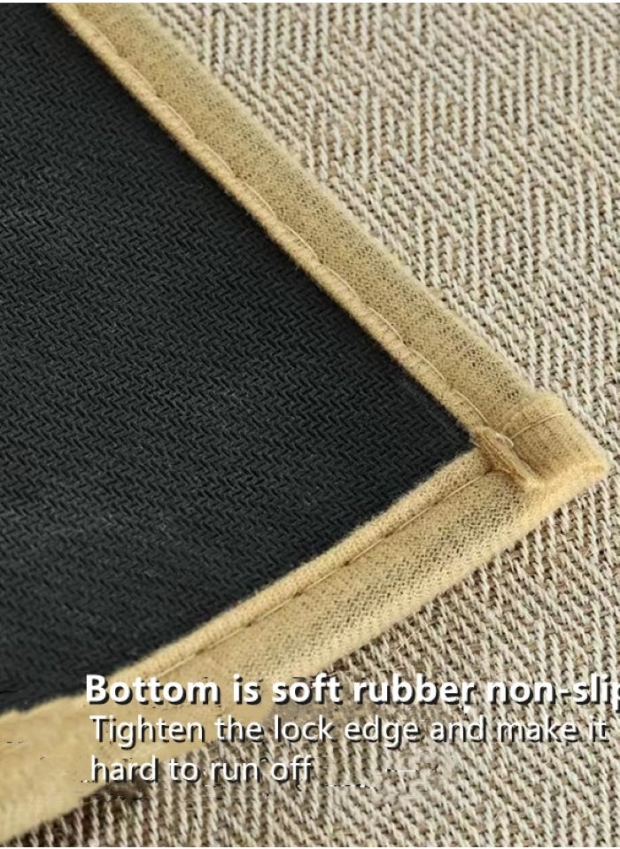 Kutis 2-Piece Kitchen Anti-Slip Rug Set Kitchen Mat Jute Khaki 120x40 cm/60x40 cm  - Image 3