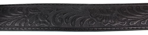 BC Belts Leather Belt Strap with Embossed Western Scrollwork 1.5" Wide with Snaps (Black-XL) - Image 4