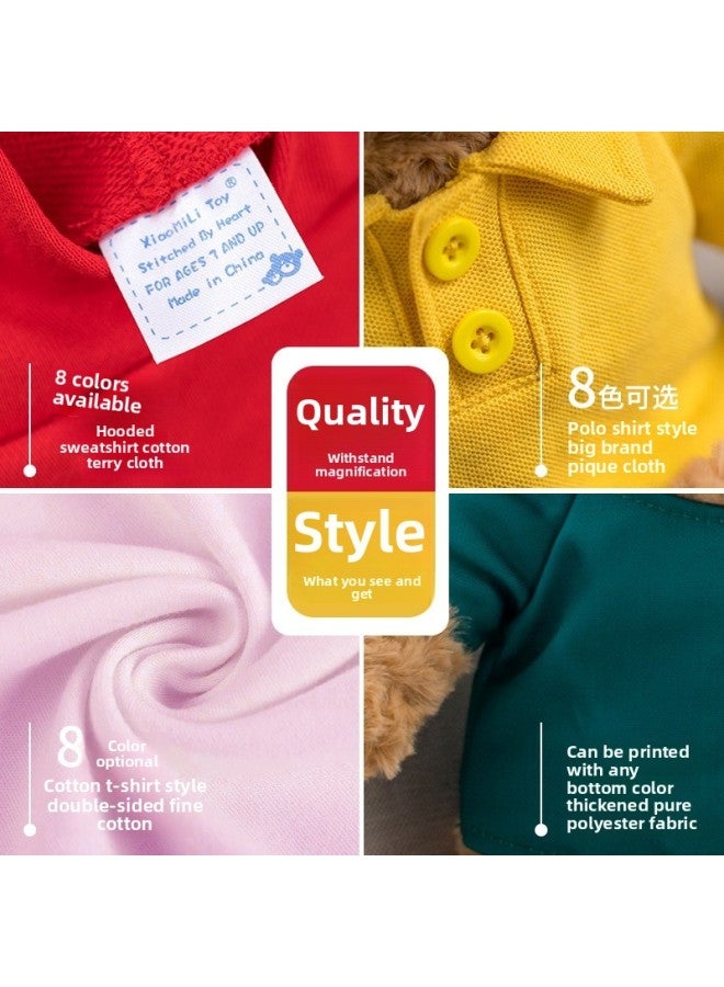 Cute Teddy Bear Plush Toy Manufacturers Sell Printed Logo Creative Cartoon Creative Teddy Bear Doll-Color:Sweater Brown Bear [remarks Clothes Color]]-Height:ps. Currently Only 25cm (large Size)