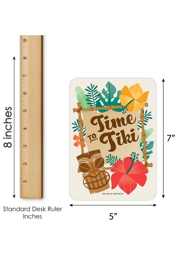 Big Dot of Happiness Big Dot of Happiness Tropical Luau - Bingo Cards and Markers - Hawaiian Beach Party Shaped Bingo Game - Set of 18  - Image 4