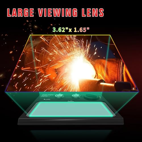 TRQWH Welding Helmet with Light True Color Auto Darkening Welding Helmets for Men Solar Powered Welding Hood with 2 Arc Sensor Wide Shade 4/9-13 for TIG MIG ARC Cool Welder Mask (TRQ-HD12) - Image 2