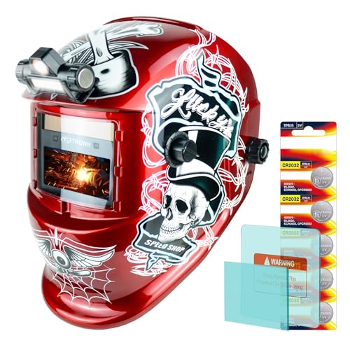 TRQWH Welding Helmet with Light True Color Auto Darkening Welding Helmets for Men Solar Powered Welding Hood with 2 Arc Sensor Wide Shade 4/9-13 for TIG MIG ARC Cool Welder Mask (TRQ-HD12) - Image 1