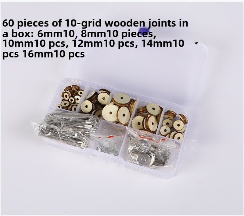 Generic DIY Teddy Bear Joint Accessories Metal Wooden Rotatable Toy Joints 10 grid joints 60 pieces per box