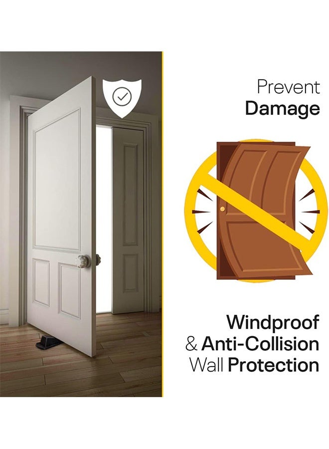 Quantum 4 Pcs Premium Rubber Door Stopper Wedge Anti-Collision Top Door Safety Guard, Windproof Mobile Door Retainer, No-Drill No-Hole Installation Door Holder for Home Room - Image 3