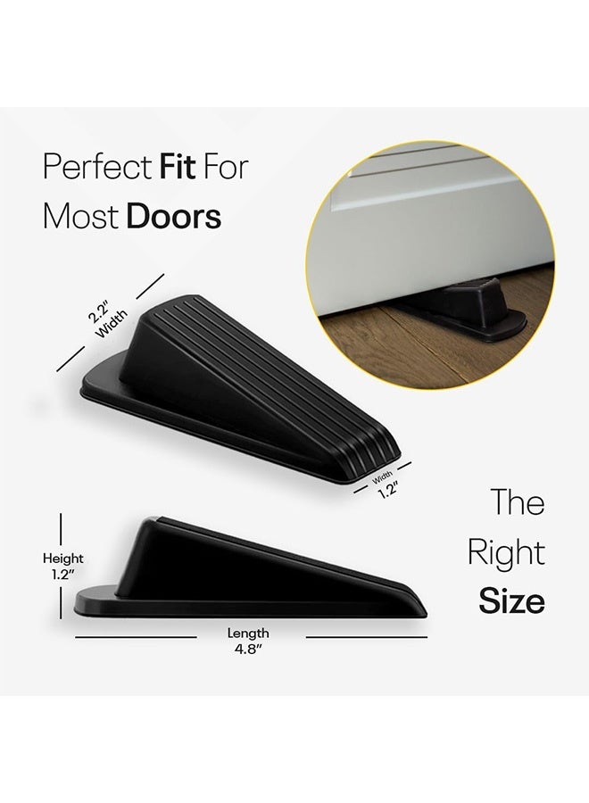 Quantum 4 Pcs Premium Rubber Door Stopper Wedge Anti-Collision Top Door Safety Guard, Windproof Mobile Door Retainer, No-Drill No-Hole Installation Door Holder for Home Room - Image 2