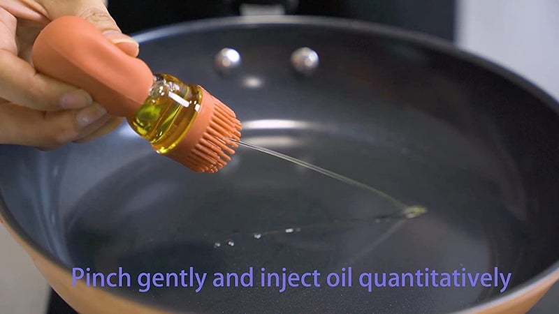 WOLTAX Glass Olive Oil Bottle with Silicone Brush 2 in 1 Silicone Brush Head Brush Oil Bottle Type Oil Metering Oil Bottle Dropper Measuring Dispenser Allinone Oil Brush Bottle1 PCS - Image 4