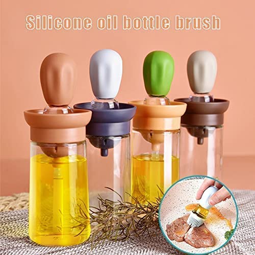 WOLTAX Glass Olive Oil Bottle with Silicone Brush 2 in 1 Silicone Brush Head Brush Oil Bottle Type Oil Metering Oil Bottle Dropper Measuring Dispenser Allinone Oil Brush Bottle1 PCS - Image 5