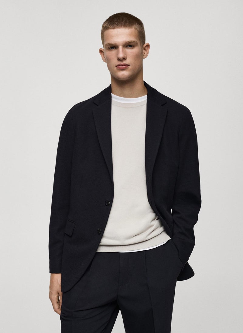 Mango Man Slim Fit Micro Structured Tailored Jacket  - Image 1