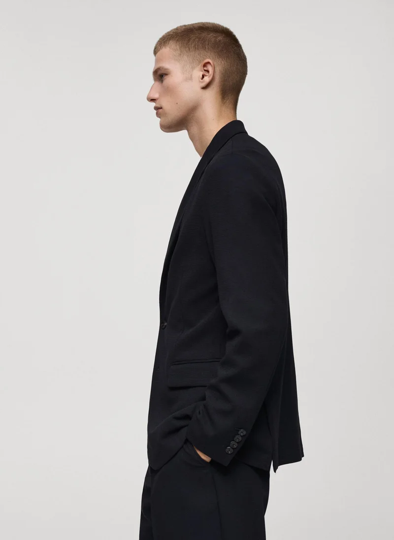 Mango Man Slim Fit Micro Structured Tailored Jacket