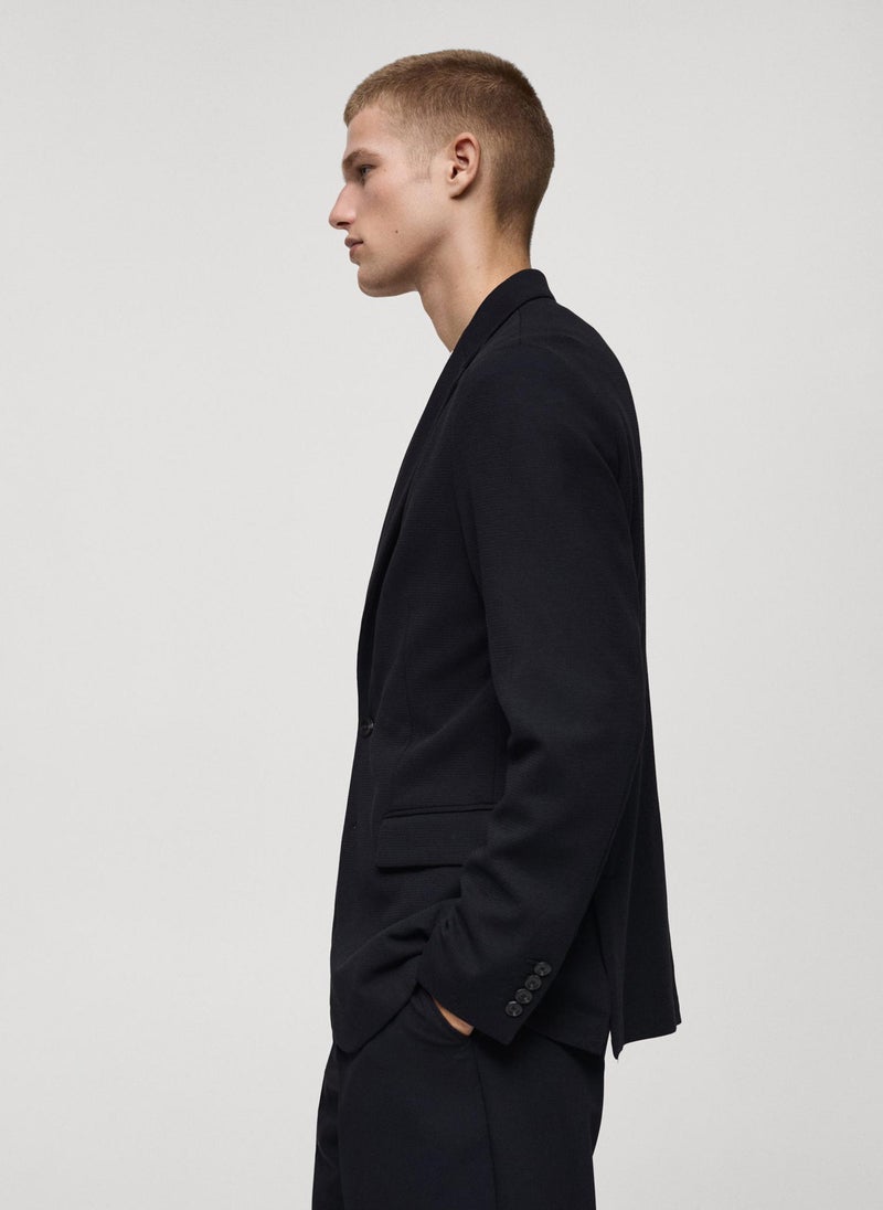 Mango Man Slim Fit Micro Structured Tailored Jacket  - Image 3