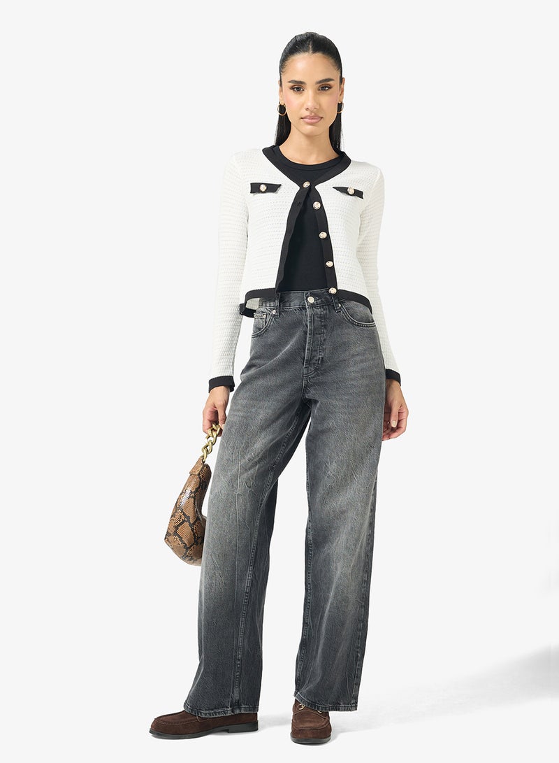 جينجر كارديجان كلاسيكي أحادي اللون بلمسات ذهبية - Image 4