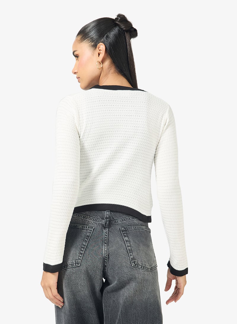 جينجر كارديجان كلاسيكي أحادي اللون بلمسات ذهبية - Image 2