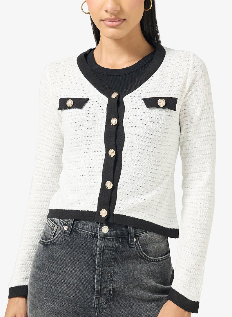 جينجر كارديجان كلاسيكي أحادي اللون بلمسات ذهبية - Image 3