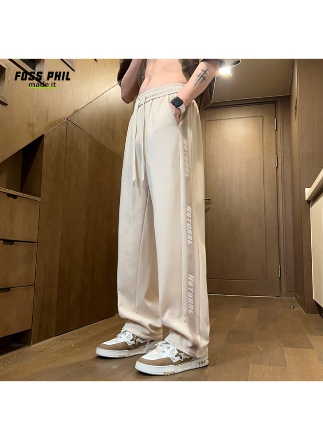 Foss Phil Men's Spring And Summer Loose Straight Pants American High Street Wide Leg Workwear Pants K510 Khaki 3XL - Image 2
