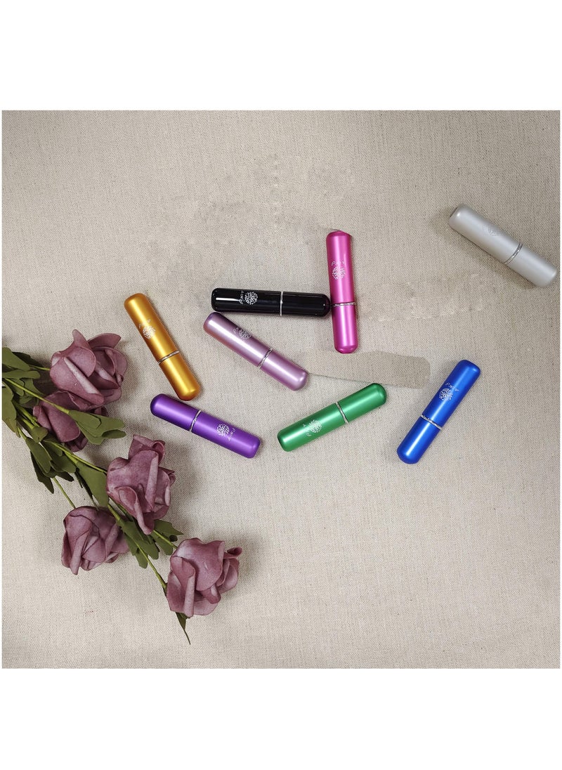 AMJ - 2 Piece Multi color Portable Mini Refillable Atomizer Perfume Bottle, Perfume Spray, Scent Pump Case, Travel Pack of 5ml (Empty Perfume Bottle) - Image 1