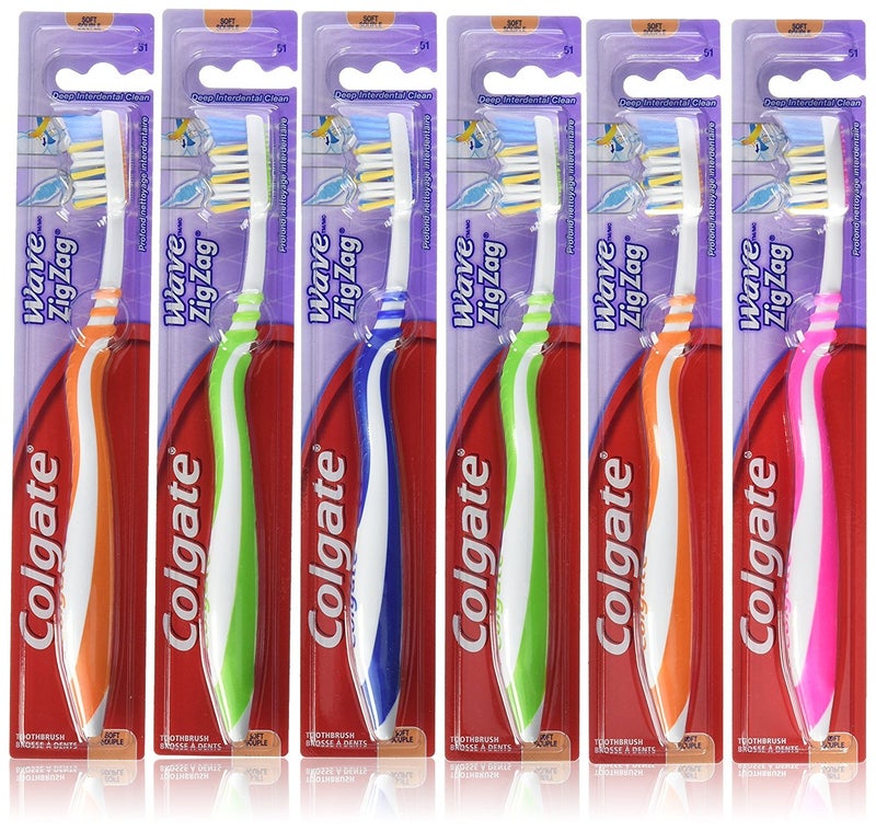 Colgate Zig Zag Deep Clean Toothbrush Soft 6 Pack