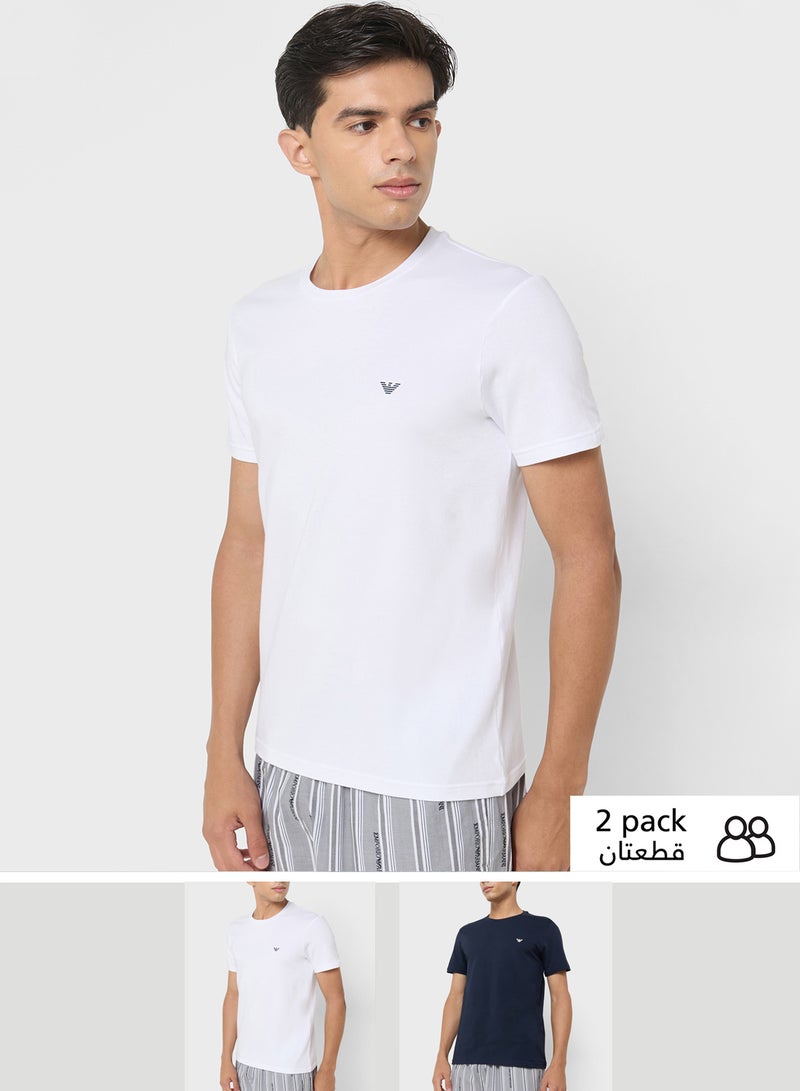 EMPORIO ARMANI 2 Pack Of Logo Crew Neck T-Shirt  - Image 1