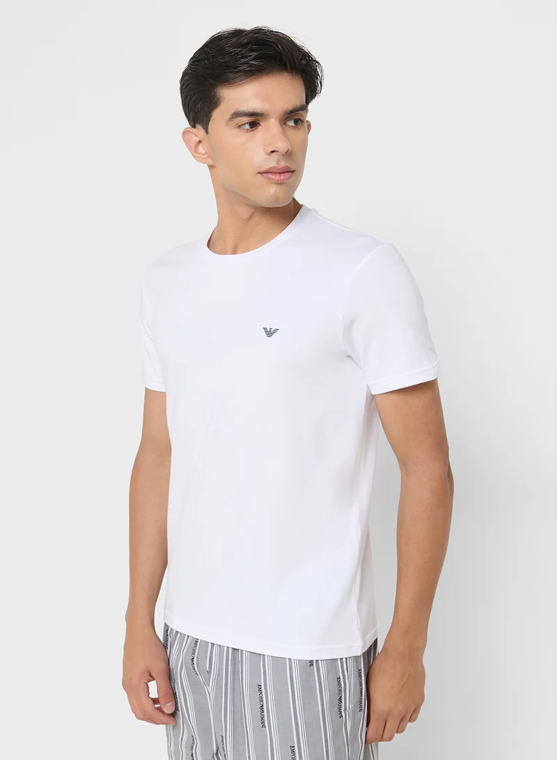 امبوريو ارماني 2 Pack Of Logo Crew Neck T-Shirt