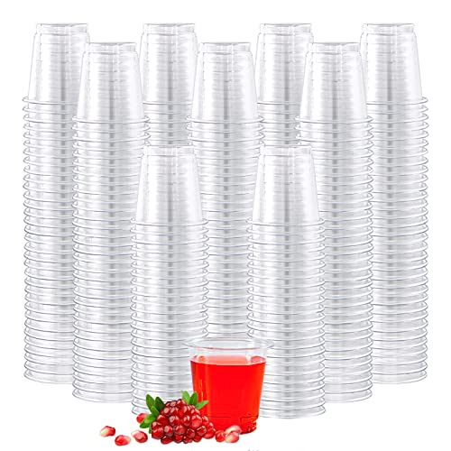 Lilymicky 900 PACK 2 oz Plastic Shot Glasses, 2 Ounce Clear Disposable Party Cups for Vodka, Whiskey, Tequila, Mini Plastic Containers for Sauce, and Sample Tasting - Image 1