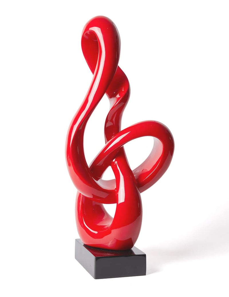 NENBOLEC Sculpture Music Note Decor Modern Statue Gifts Treble Clef Figurine Polyresin Arts Red 23 inch