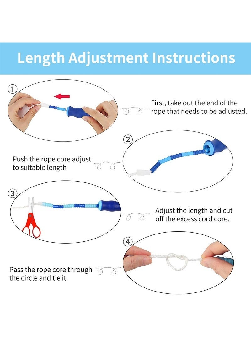 كيلا 3 قطع من حبال القفز بطول قابل للتعديل، حبل قفز ناعم مجزأ خالٍ من التشابك، حبال قفز للياقة البدنية للأطفال والرجال والنساء لإنقاص الوزن - Image 4
