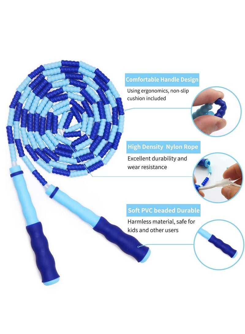 كيلا 3 قطع من حبال القفز بطول قابل للتعديل، حبل قفز ناعم مجزأ خالٍ من التشابك، حبال قفز للياقة البدنية للأطفال والرجال والنساء لإنقاص الوزن - Image 3