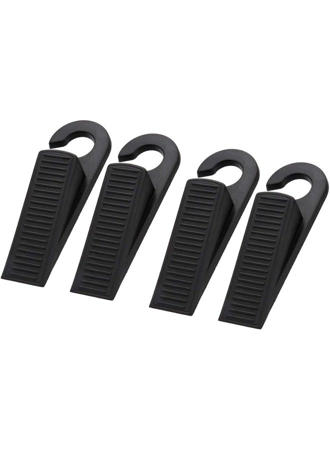 Royal Apex Royal Apex 4Pcs Door Stopper Wedges Mouse Design Guard Baby Safety Protector Non-Slip Door Buffers For Kids Safety Guard Finger Protect For Home And Office, Interior Bathroom, Kitchen, Doors (Black) - Image 1