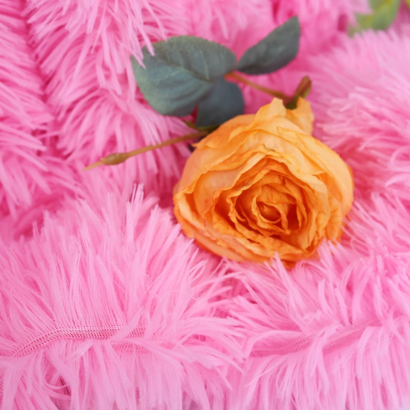 MYRU Plush Super Soft Blanket Bedding Sofa Cover Furry Fuzzy Fur Warm Throw Qulit Cozy Couch Blanket for Winter (63"x79", Pink) - Image 4