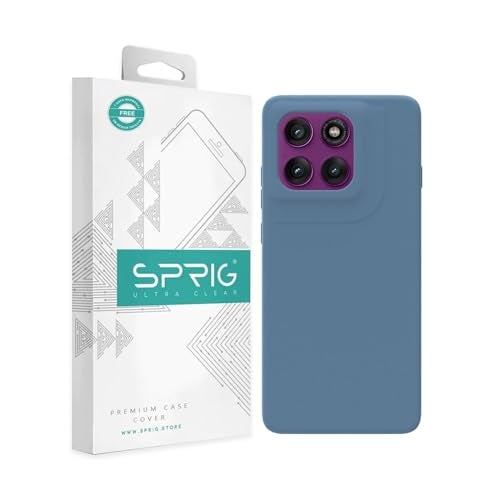 SPRIG Compatible with Moto Edge 60 Pro Premium SilkTone Back Cover Drop Tested Shock Proof Mobile Case for Men, Women, Boys and Girls with Camera Protection (Denim Blue) - Image 1