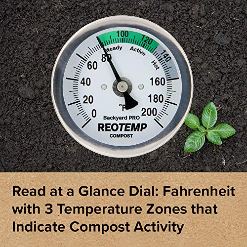 REOTEMP Backyard Pro Compost Thermometer, with PDF Composting Guide (0-200 Fahrenheit) (24 Inch Stem) - Image 3