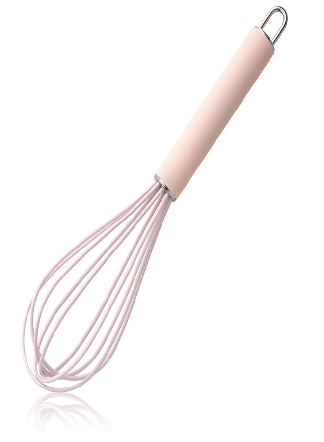 GorGin high temperature and easy to clean silicone whisk, wisk,stirrer, 10 inch, grip good grip design for Blending Whisking Beating Stirring Cooking Baking (1 Pack | Pink) - Image 1