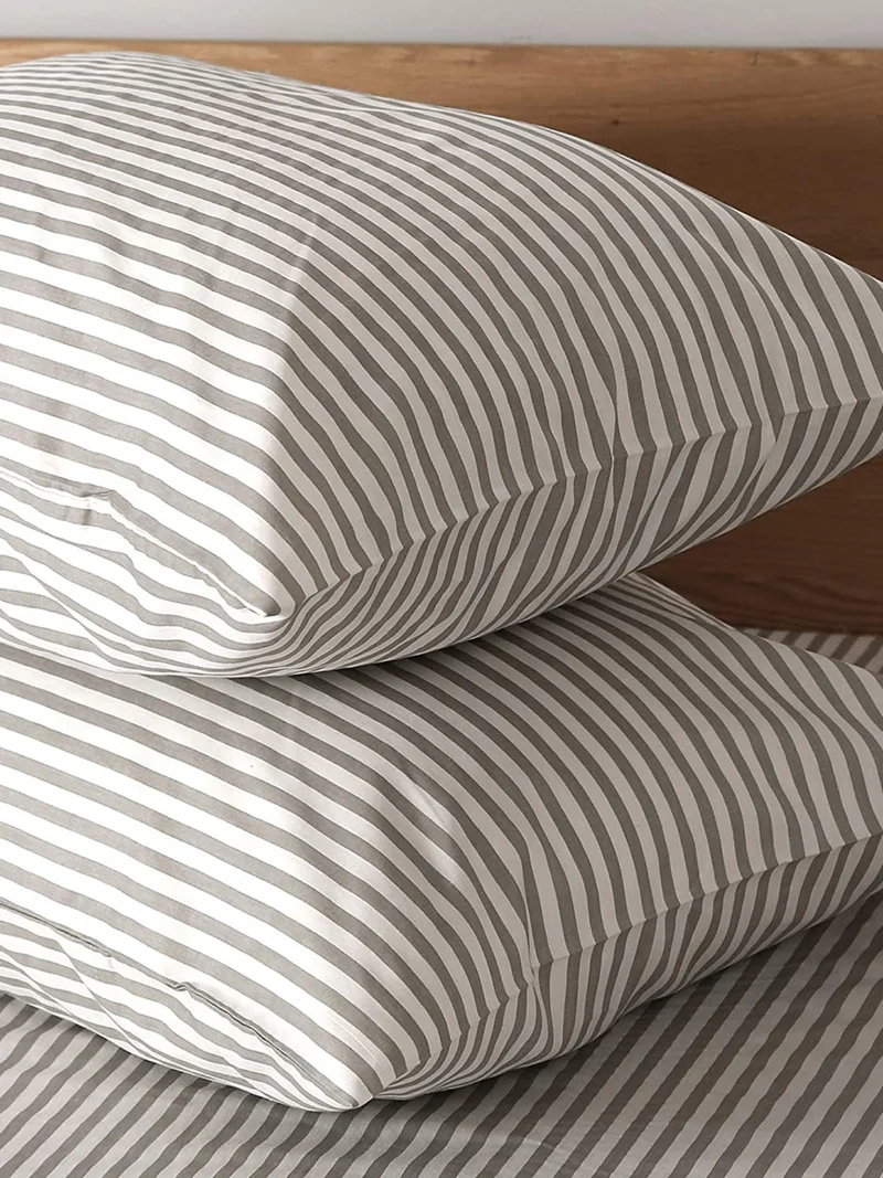 Caqqa Alaçatı Boutique Striped Cotton Double Duvet Cover Set