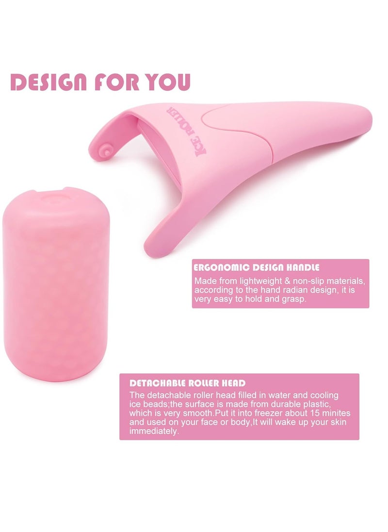 AFOUNDA Ice Roller for Face, Eyes and Whole Body Relief, Face Roller Skin Care Tool for Migraine Relief and Blood Circulation,Ideal for All Skin Types (Pink)  - Image 3